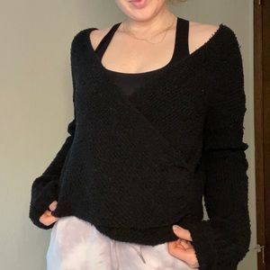 Free People Spliced Sweater - Black